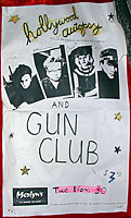Hollywood Autopsy Poster: Warming up for Gun Club: November 30th, 1982. Merlyn's Madison, Wisconsin